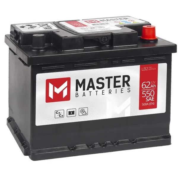 Аккумулятор MASTER BATTERIES 62 Ач 500 А (EN), обратная полярность, LN2