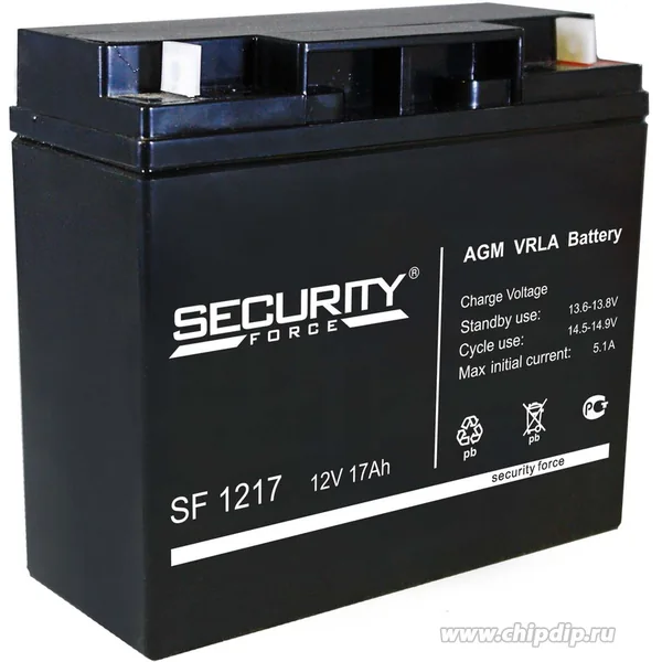 Аккумулятор Security Force 17 Ач, 182x77x166