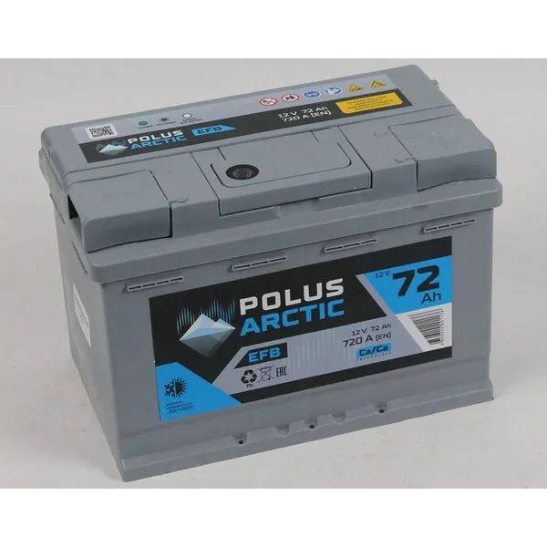 Аккумулятор POLUS Arctic EFB 72 Ач 720 А (EN), обратная полярность, LN3