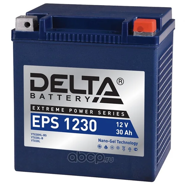 Аккумулятор DELTA EPS 30 Ач 360 А (EN), обратная полярность, YIX30L