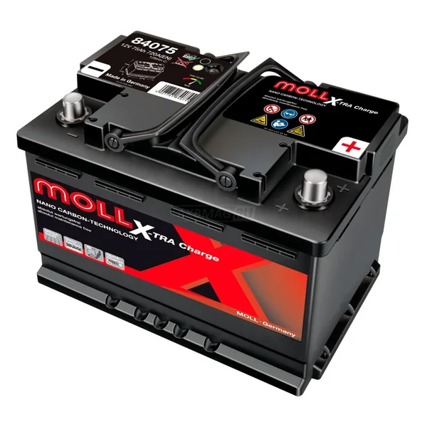 Аккумулятор MOLL XTRA CHARGE 75 Ач 720 А (EN), прямая полярность, LN3