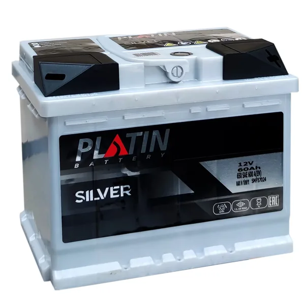 Аккумулятор PLATIN Silver 60 Ач 600 А (EN), обратная полярность, LN2